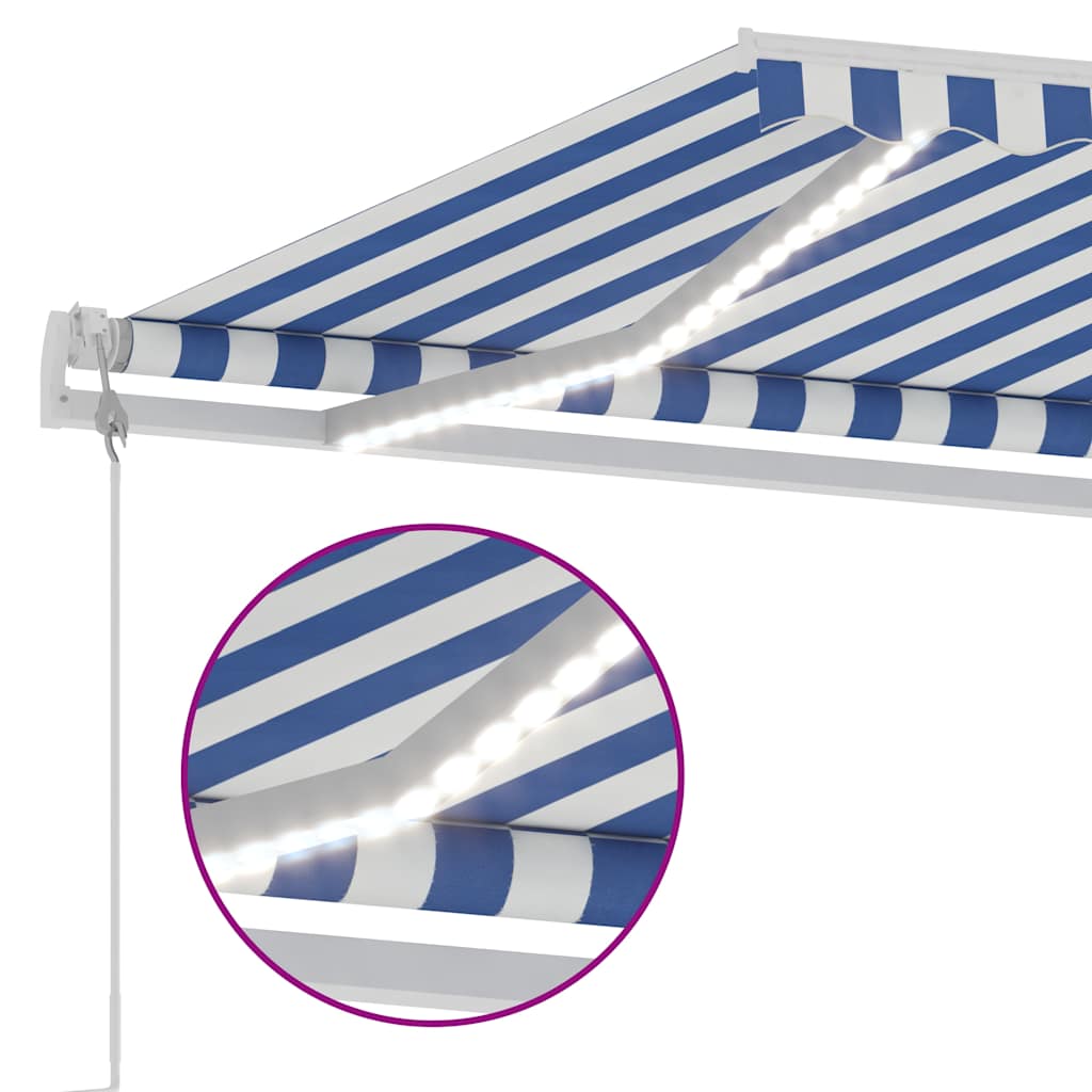 vidaXL Automatycznie zwijana markiza, LED i czujnik wiatru, 600x300 cm