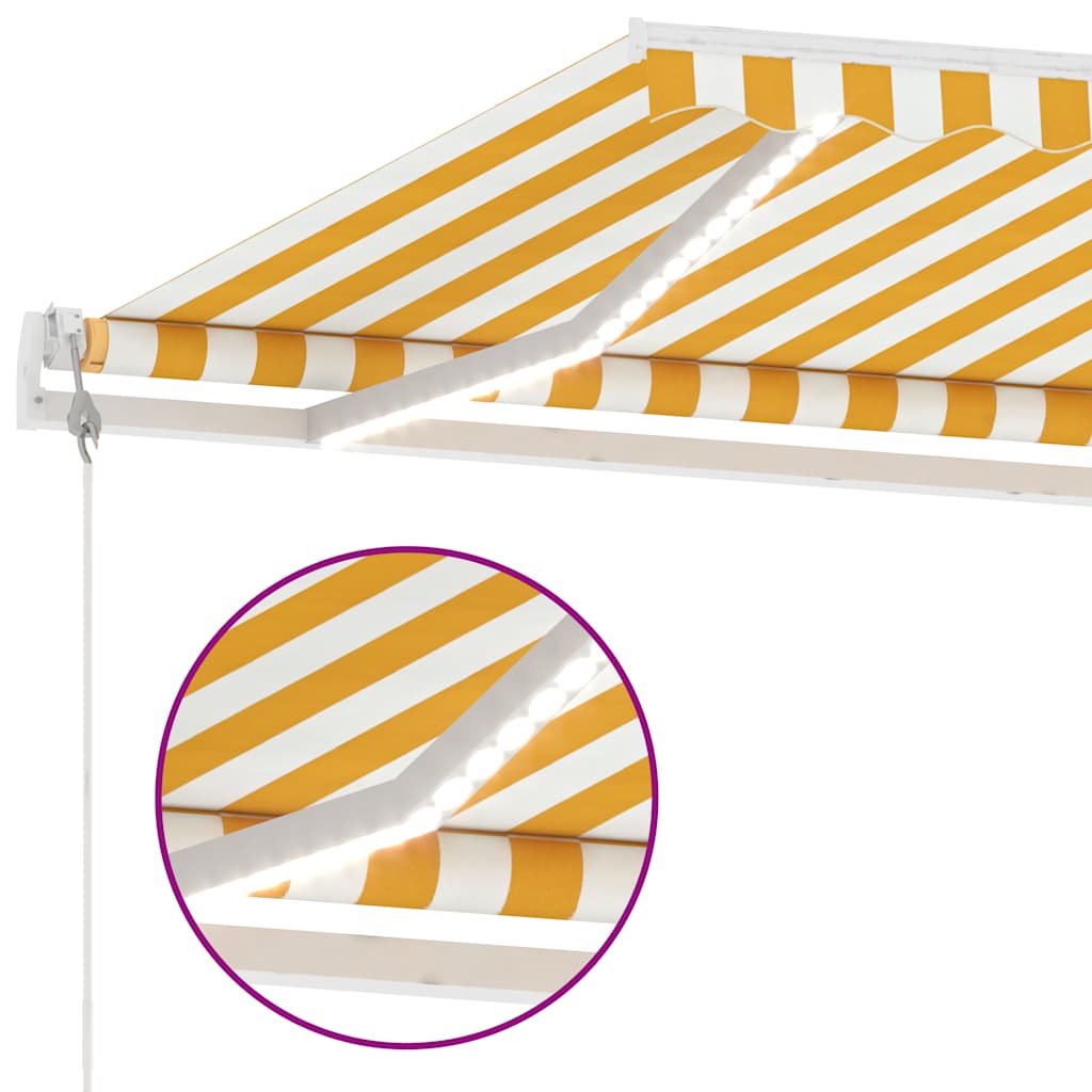 vidaXL Automatycznie zwijana markiza, LED i czujnik wiatru, 600x300 cm
