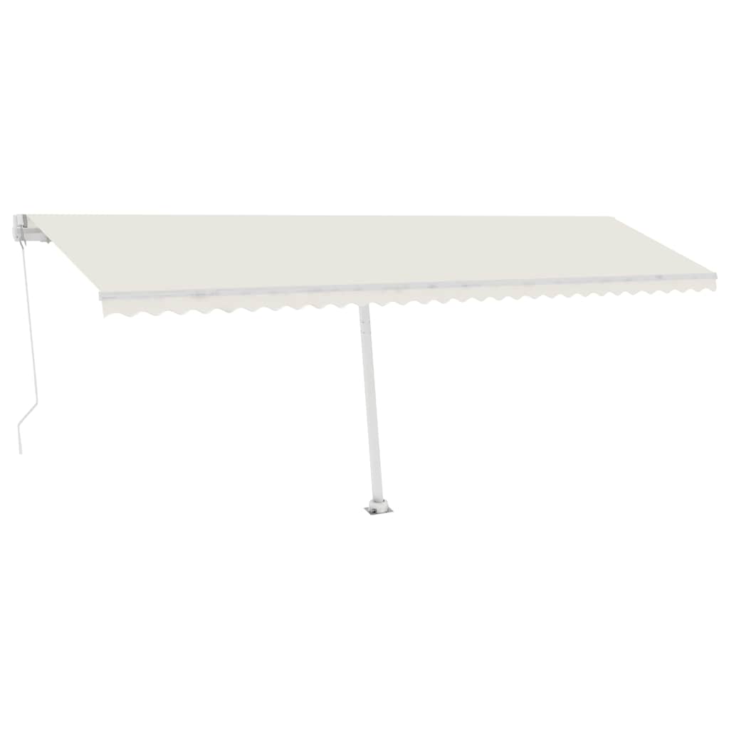 vidaXL Ręcznie zwijana markiza z LED, 600x350 cm, kremowa