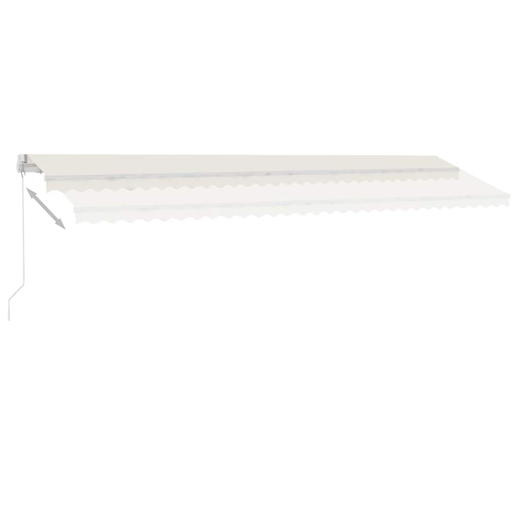 vidaXL Ręcznie zwijana markiza z LED, 600x350 cm, kremowa
