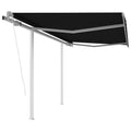 vidaXL Automatycznie zwijana markiza ze słupkami, 3x2,5 m, antracytowa