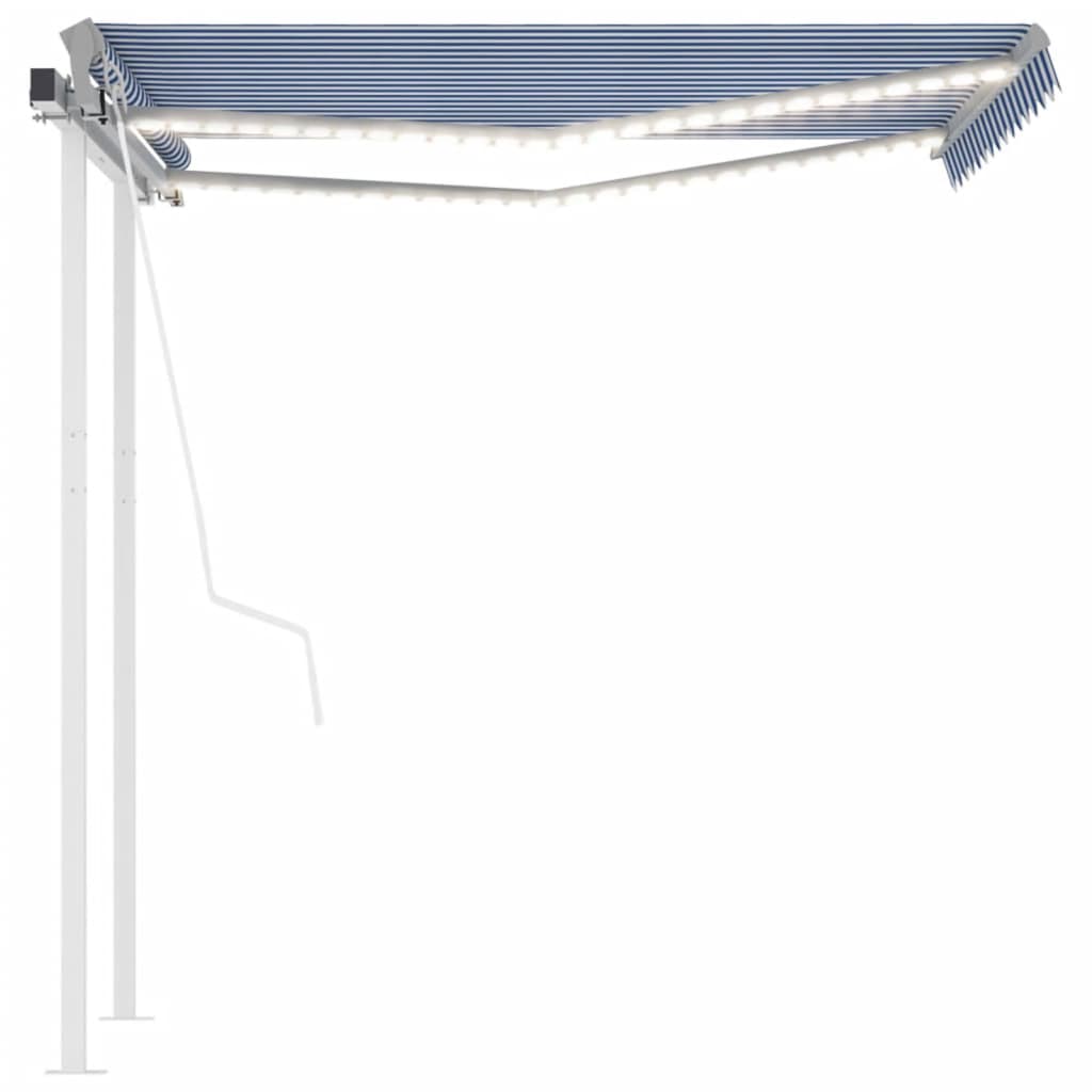 vidaXL Automatycznie zwijana markiza, LED i czujnik wiatru, 3x2,5 m