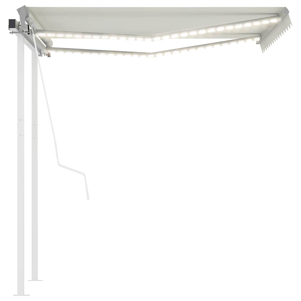 vidaXL Automatycznie zwijana markiza, LED i czujnik wiatru, 3x2,5 m