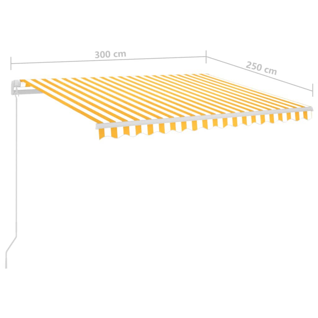 vidaXL Automatycznie zwijana markiza, LED i czujnik wiatru, 3x2,5 m