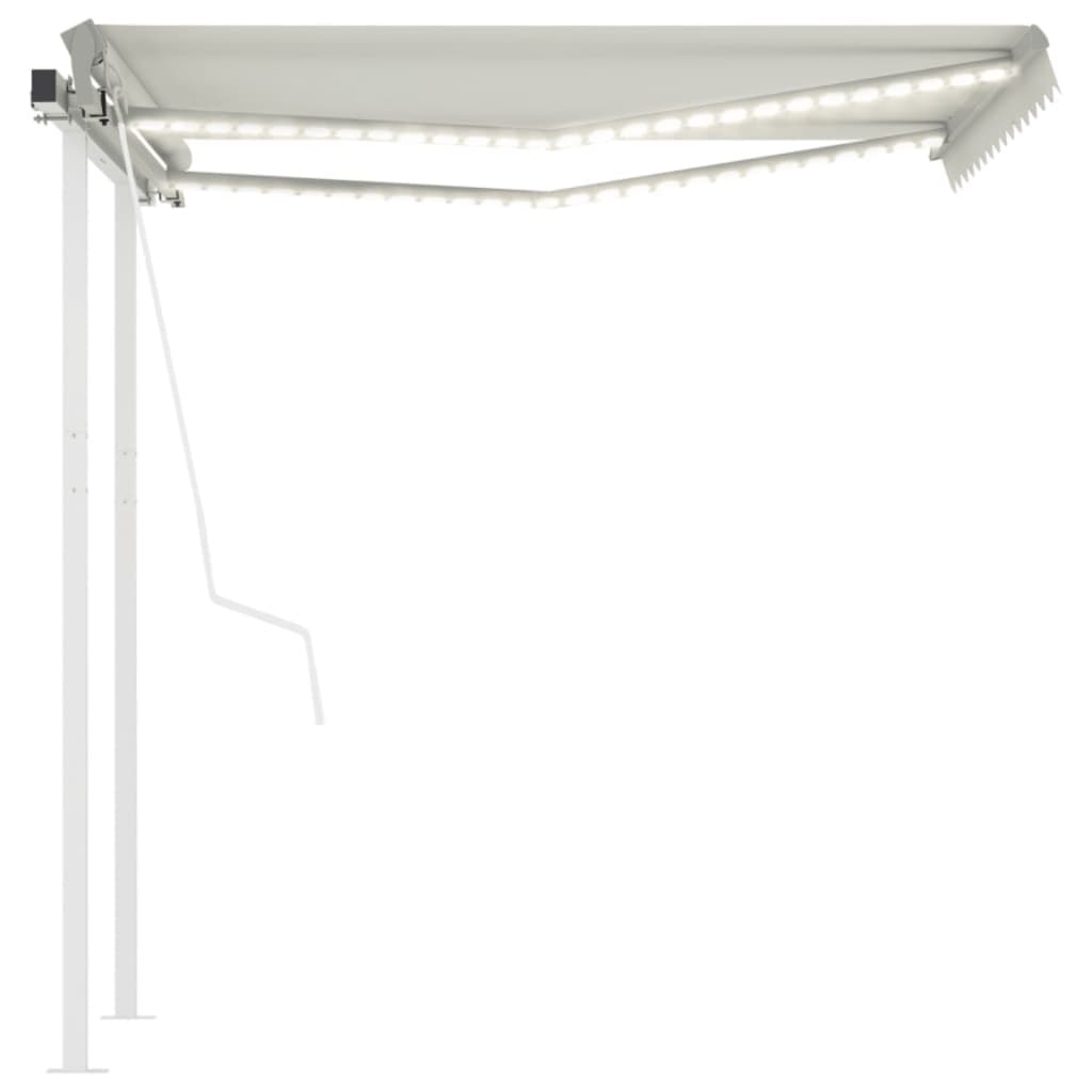vidaXL Automatycznie zwijana markiza, LED i czujnik wiatru, 3,5x2,5 m