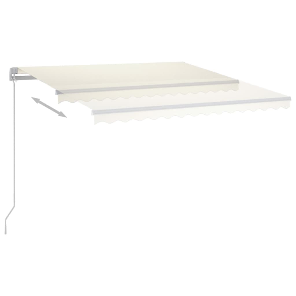 vidaXL Automatycznie zwijana markiza, LED i czujnik wiatru, 3,5x2,5 m