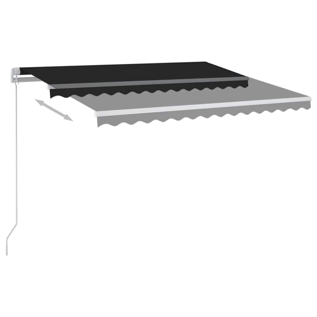 vidaXL Automatycznie zwijana markiza, LED i czujnik wiatru, 3,5x2,5 m