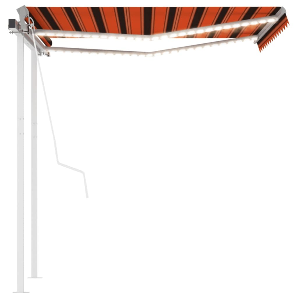 vidaXL Automatycznie zwijana markiza, LED i czujnik wiatru, 3,5x2,5 m