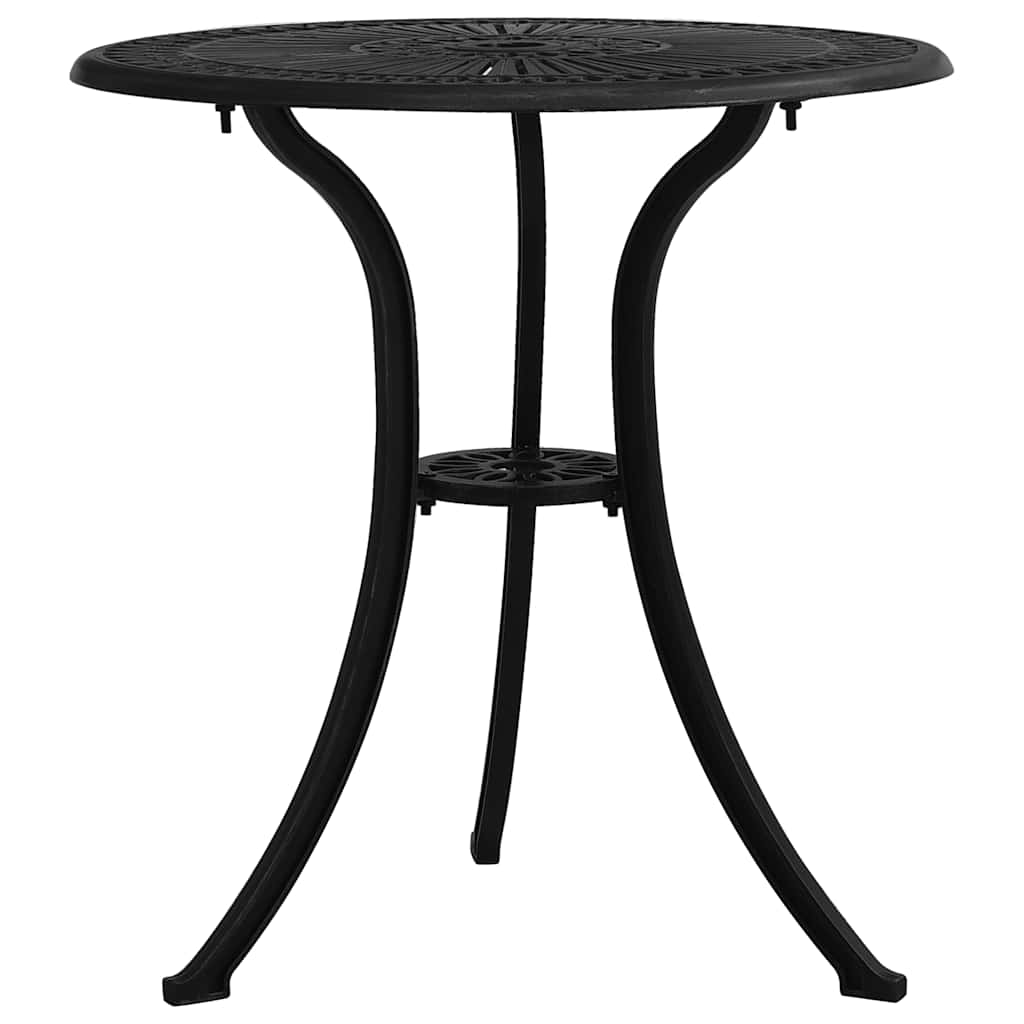 vidaXL 3-cz. zestaw mebli bistro ze stopu aluminium, czarny