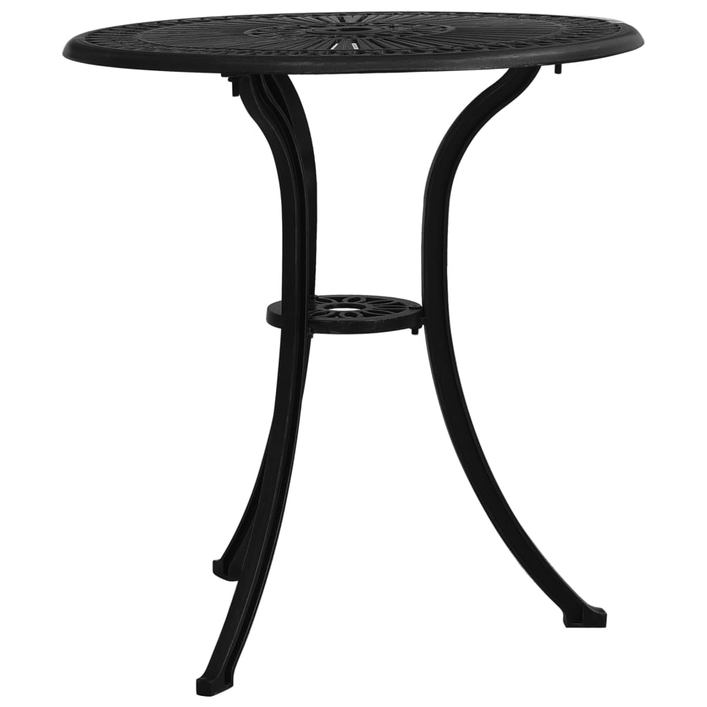 vidaXL 3-cz. zestaw mebli bistro ze stopu aluminium, czarny