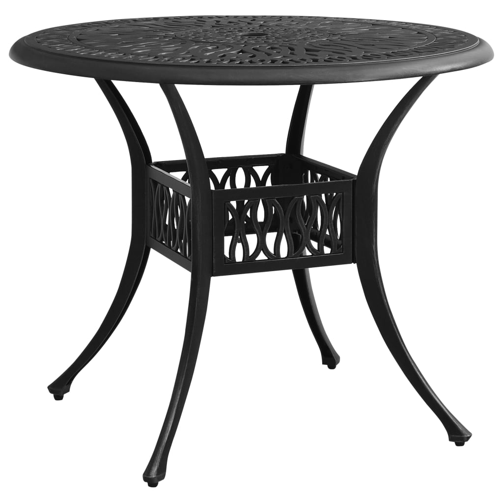vidaXL 3-cz. zestaw mebli bistro ze stopu aluminium, czarny