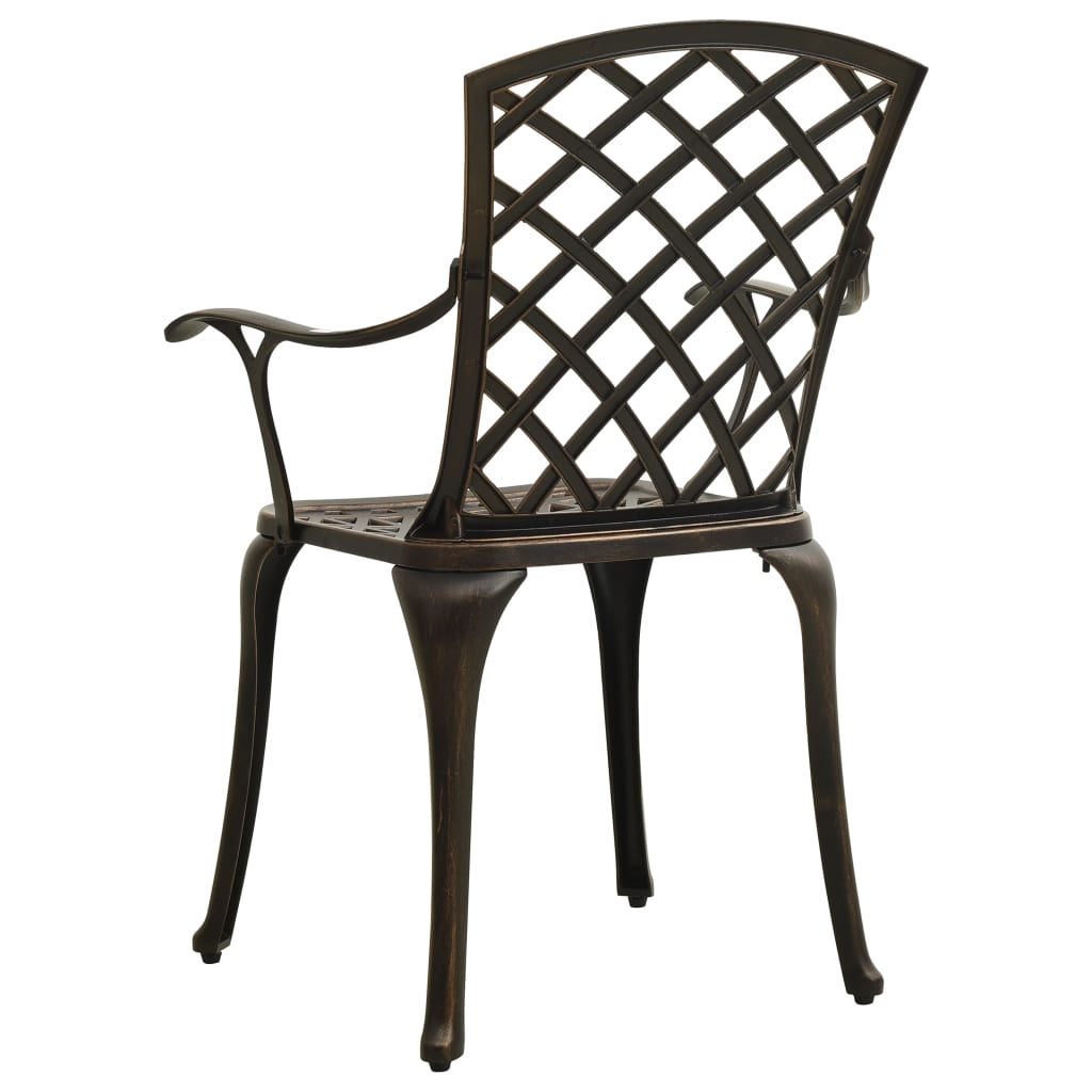 vidaXL 5-cz. zestaw mebli bistro ze stopu aluminium, brązowy