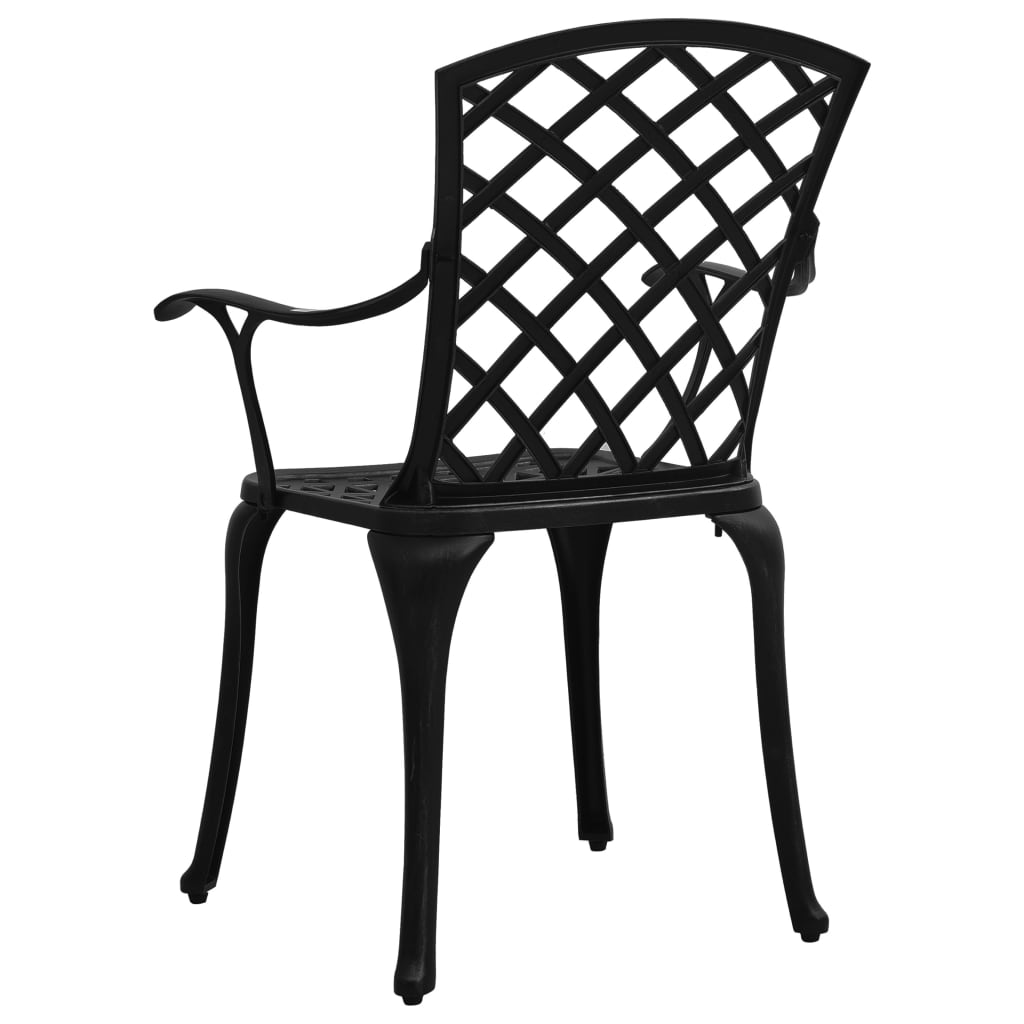 vidaXL 5-cz. zestaw mebli bistro ze stopu aluminium, czarny