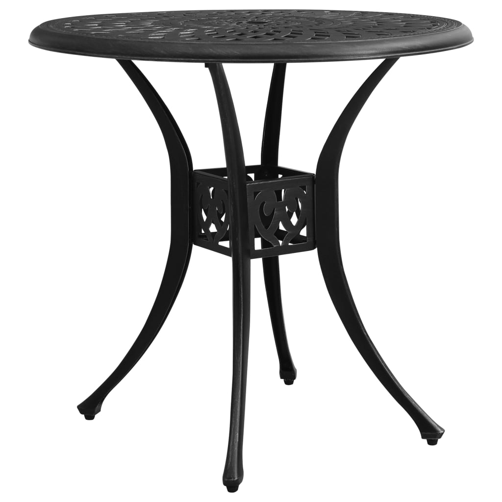 vidaXL 5-cz. zestaw mebli bistro ze stopu aluminium, czarny