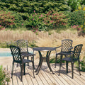 vidaXL 5-cz. zestaw mebli bistro ze stopu aluminium, czarny