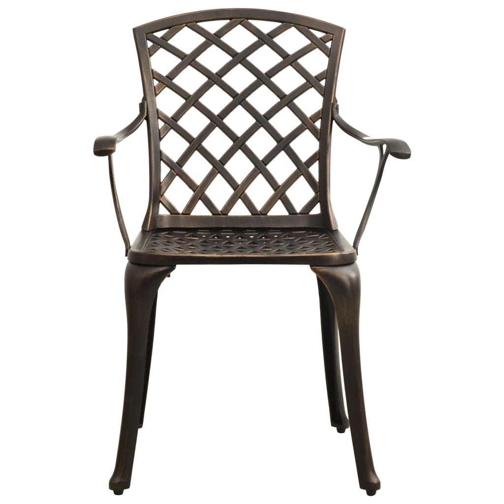 vidaXL 5-cz. zestaw mebli bistro ze stopu aluminium, brązowy