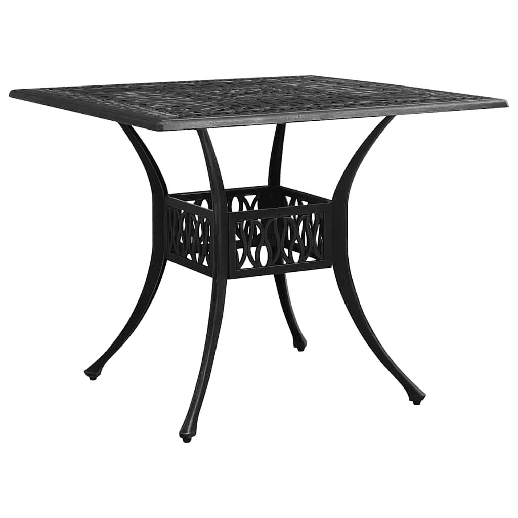 vidaXL 5-cz. zestaw mebli bistro ze stopu aluminium, czarny