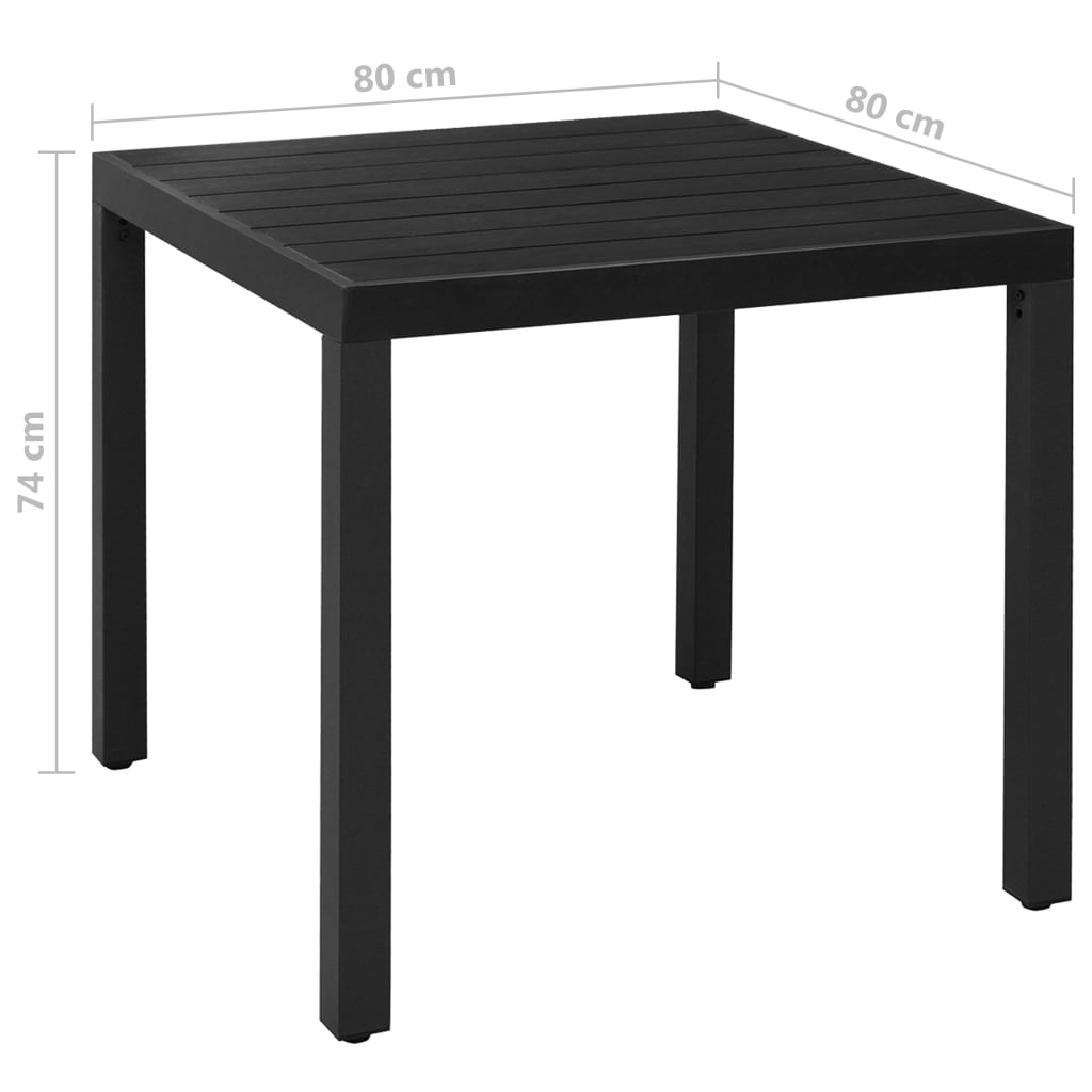 vidaXL 5-cz. zestaw mebli ogrodowych, aluminium, czarny