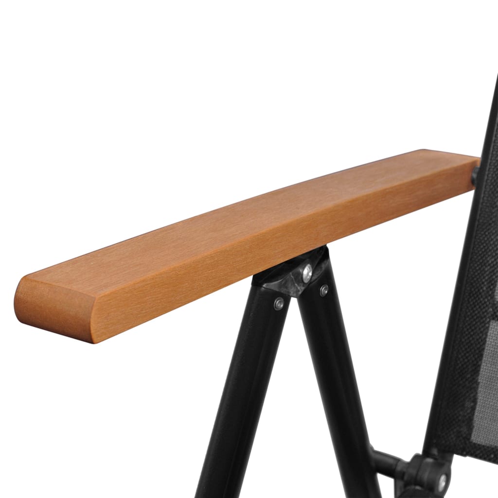 vidaXL 5-cz. zestaw mebli ogrodowych, aluminium, czarny