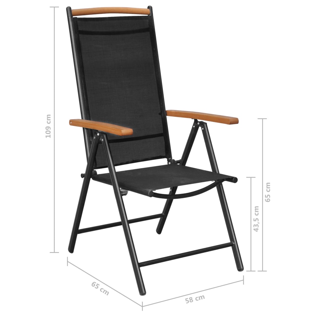 vidaXL 9-cz. zestaw mebli ogrodowych, aluminium, czarny