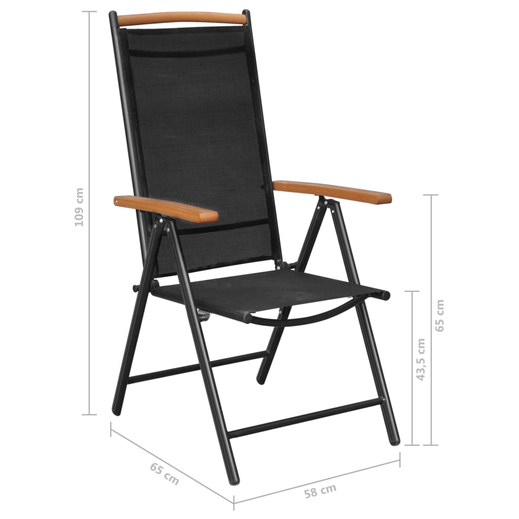 vidaXL 7-częściowy zestaw mebli ogrodowych, aluminium, czarny