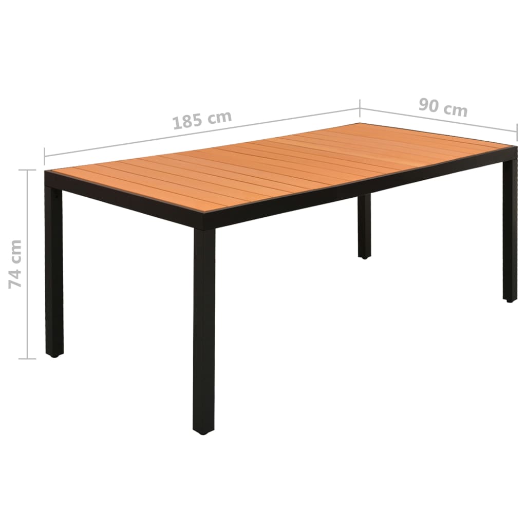 vidaXL 9-cz. zestaw mebli ogrodowych, aluminium, czarny