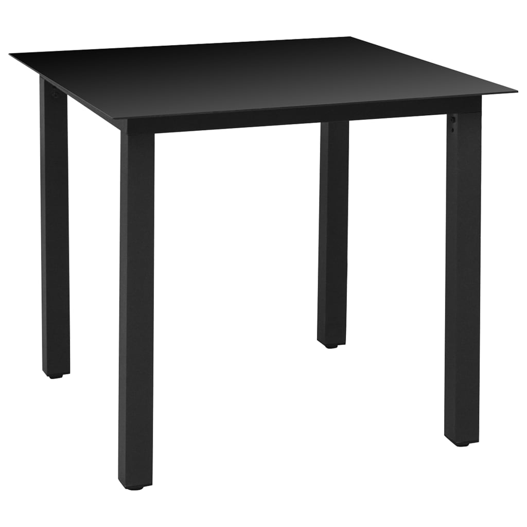 vidaXL 5-cz. zestaw mebli jadalnianych do ogrodu, aluminium, czarny