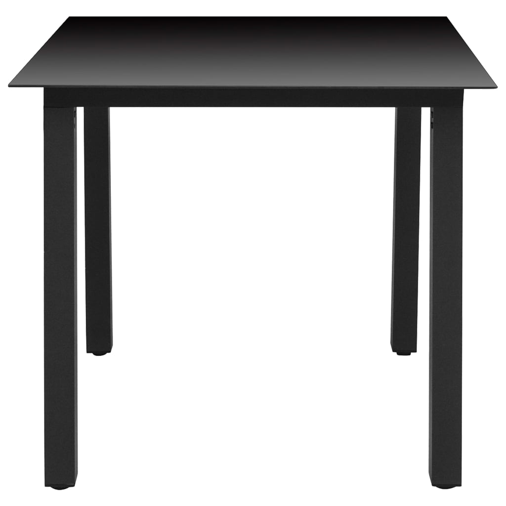 vidaXL 5-cz. zestaw mebli jadalnianych do ogrodu, aluminium, czarny