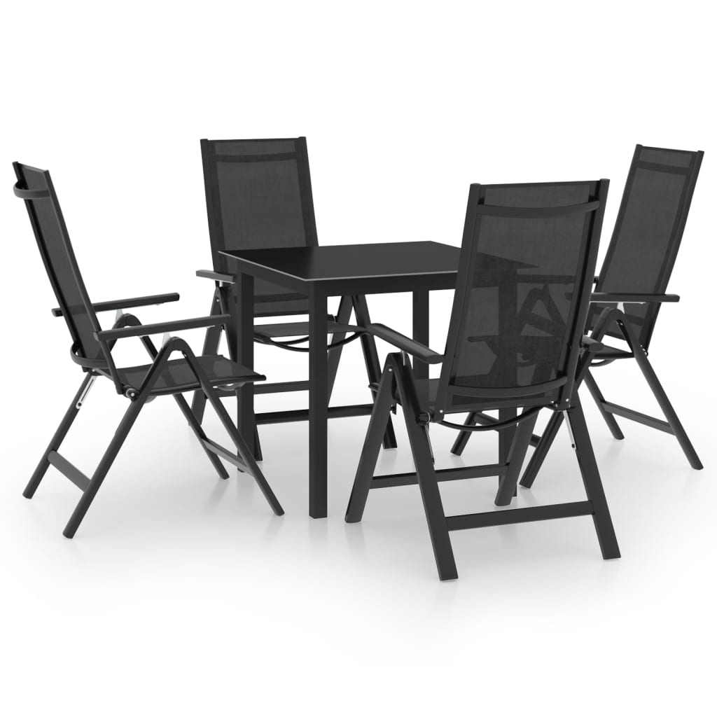 vidaXL 5-cz. zestaw mebli jadalnianych do ogrodu, aluminium, antracyt
