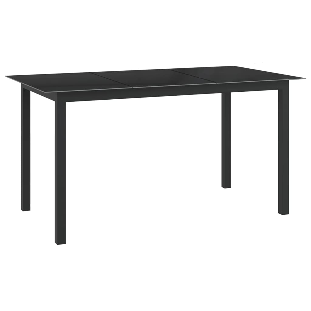 vidaXL 7-częściowy zestaw mebli ogrodowych, aluminium, czarny