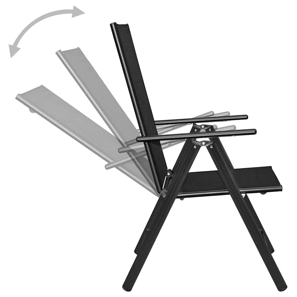 vidaXL 5-cz. zestaw mebli jadalnianych do ogrodu, aluminium, czarny