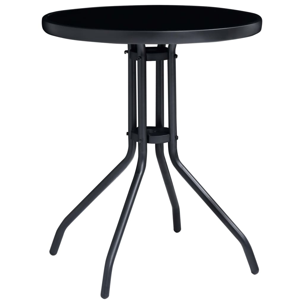 vidaXL 3-cz. zestaw mebli bistro, aluminium i textilene, czarny