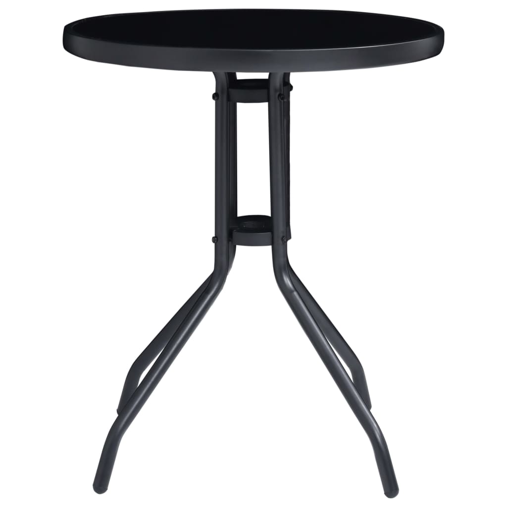 vidaXL 3-cz. zestaw mebli bistro, aluminium i textilene, czarny