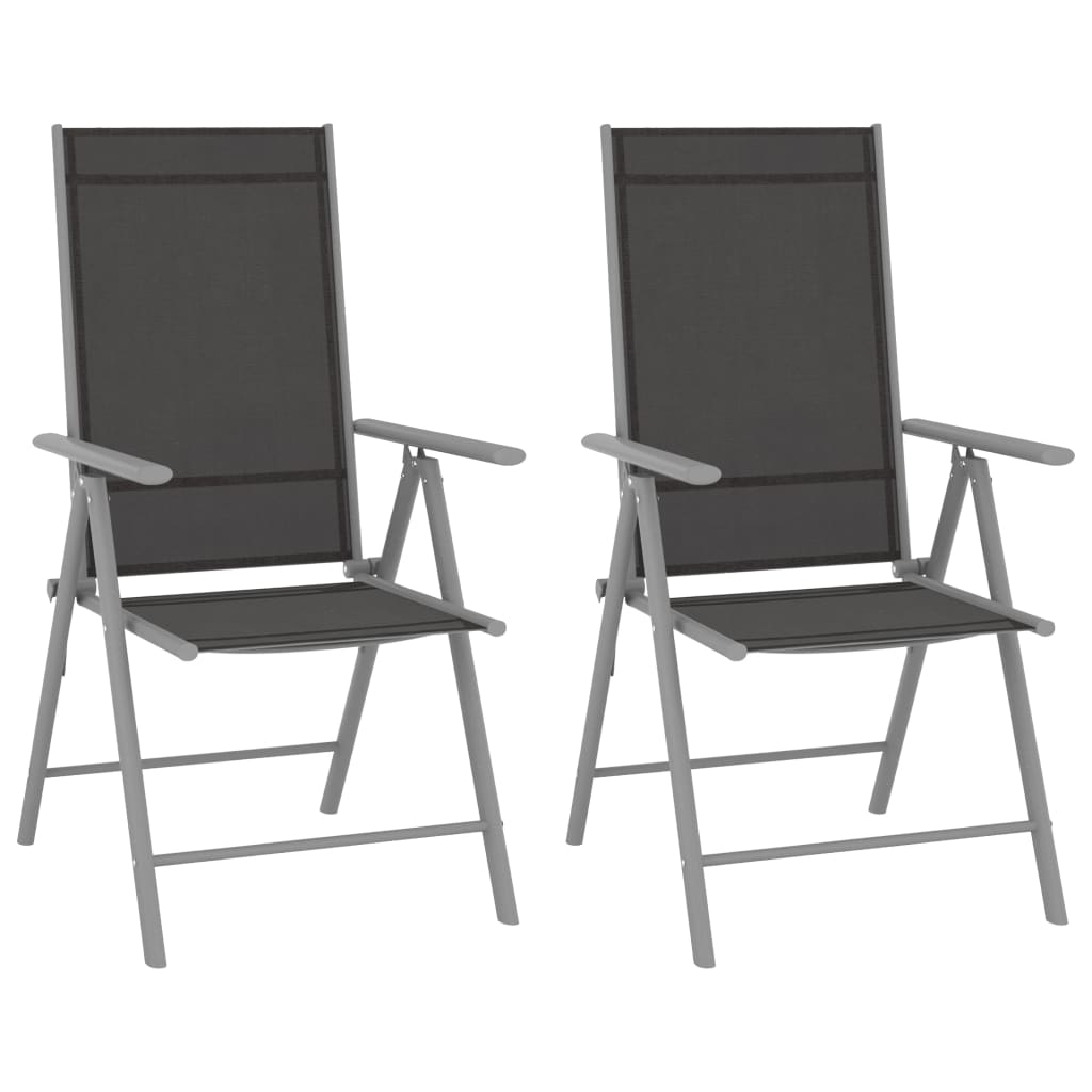 vidaXL 3-cz. zestaw mebli bistro, aluminium i textilene, srebrny