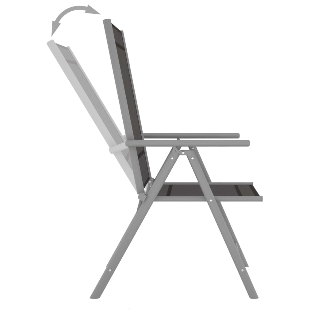 vidaXL 3-cz. zestaw mebli bistro, aluminium i textilene, srebrny