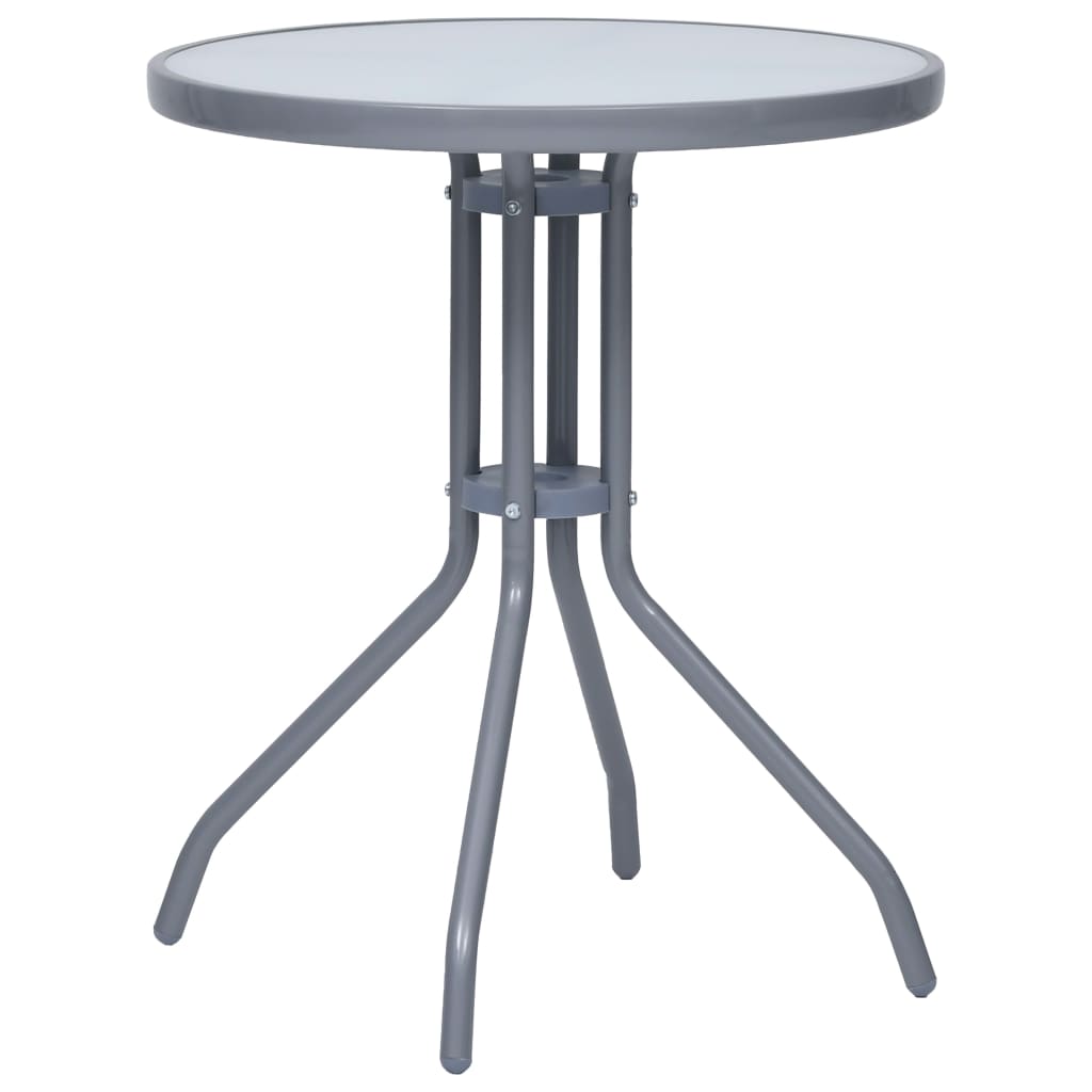 vidaXL 3-cz. zestaw mebli bistro, aluminium i textilene, srebrny
