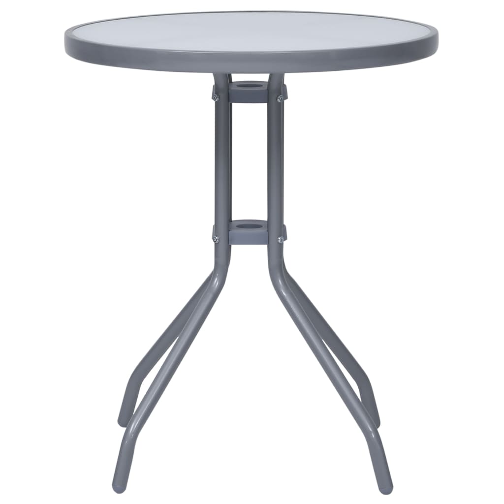 vidaXL 3-cz. zestaw mebli bistro, aluminium i textilene, srebrny