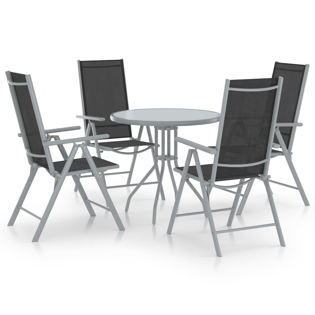 vidaXL 5-cz. zestaw mebli jadalnianych do ogrodu, aluminium/textilene