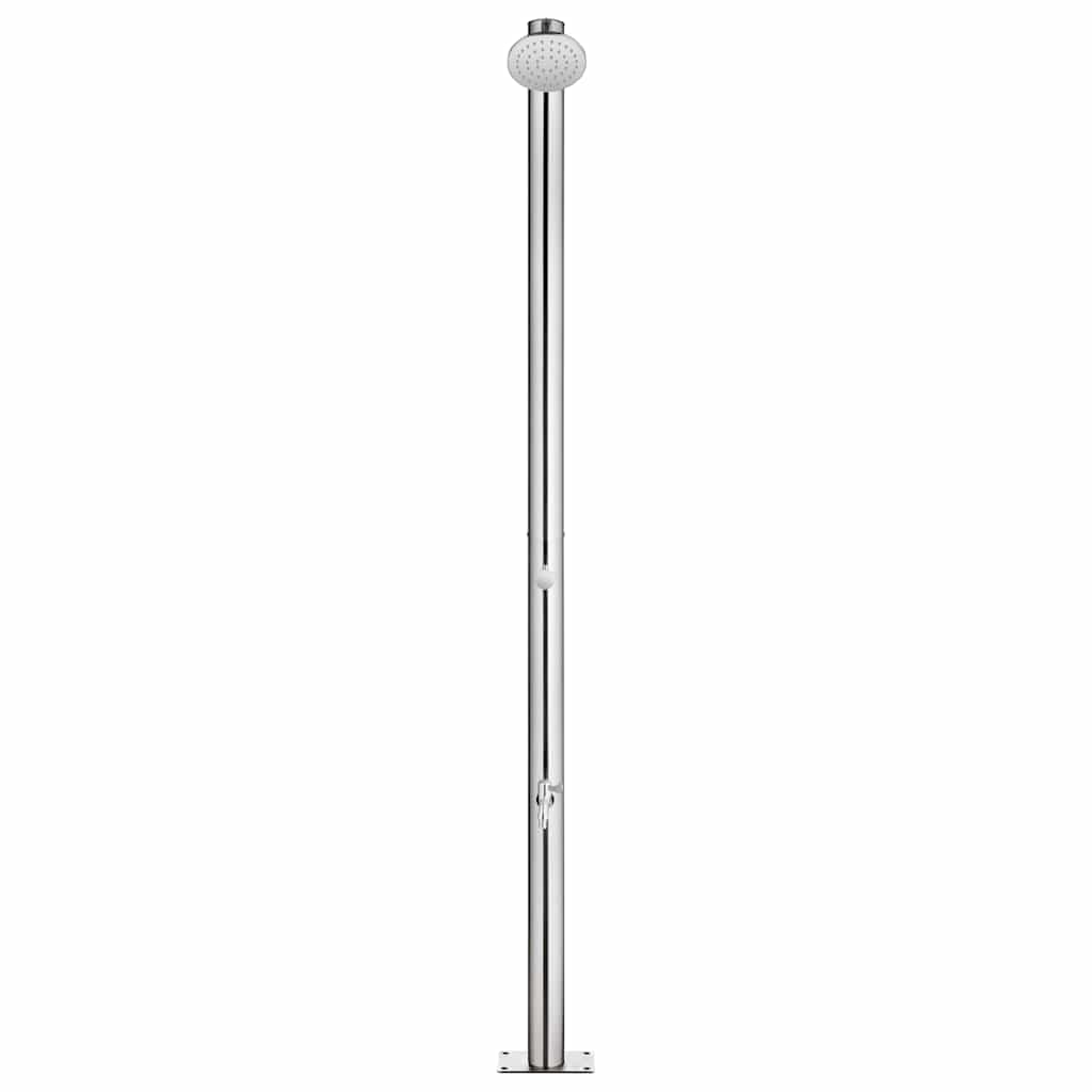 vidaXL Prysznic ogrodowy z brązową podstawą, 220 cm, stal nierdzewna