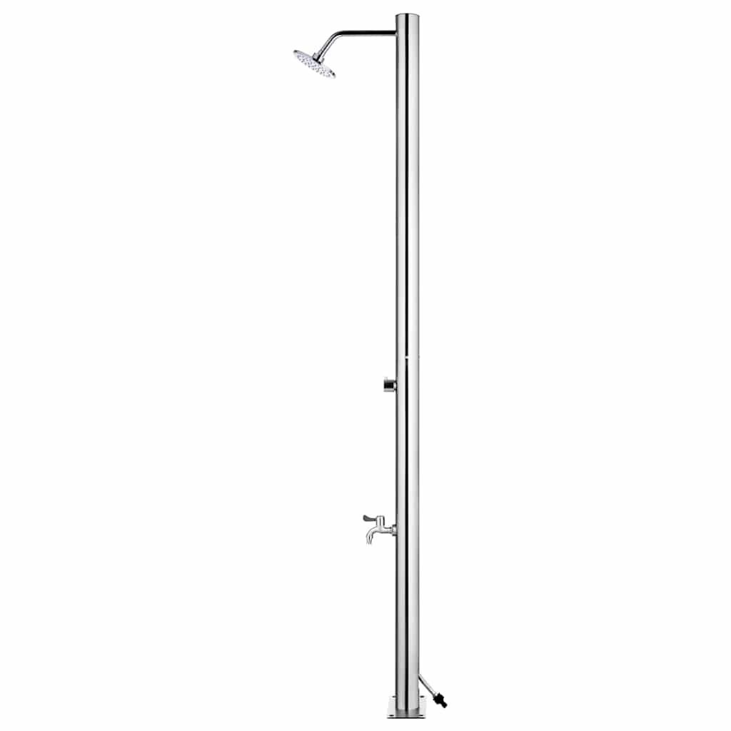 vidaXL Prysznic ogrodowy z brązową podstawą, 220 cm, stal nierdzewna