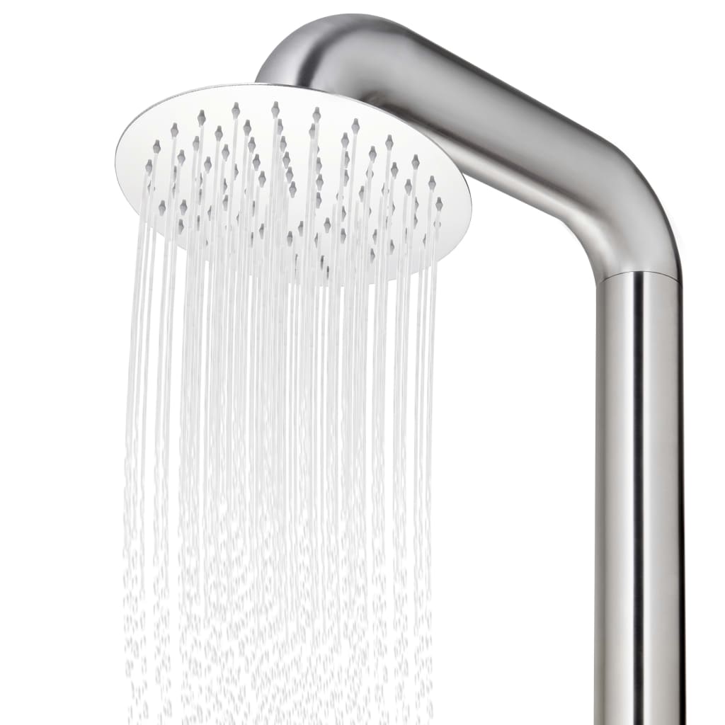 vidaXL Prysznic ogrodowy z brązową podstawą, 230 cm, stal nierdzewna