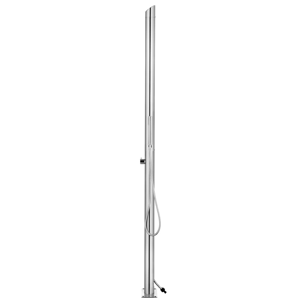 vidaXL Prysznic ogrodowy z brązową podstawą, 225 cm, stal nierdzewna