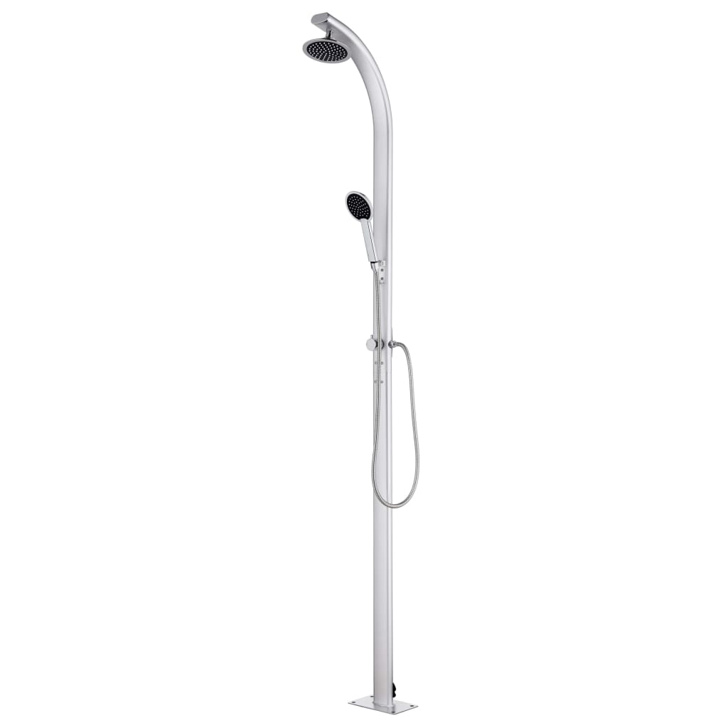 vidaXL Prysznic ogrodowy z szarą podstawą, 220 cm, aluminium