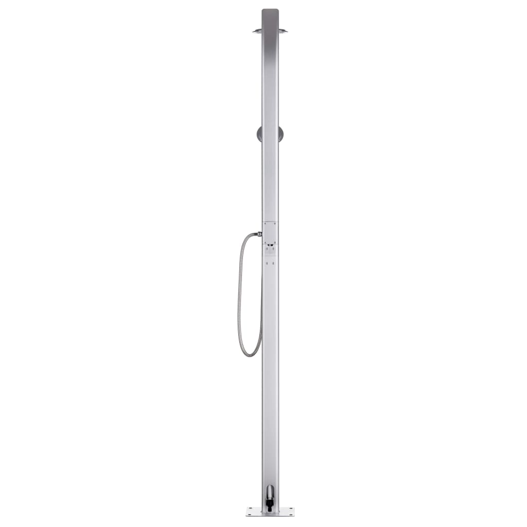 vidaXL Prysznic ogrodowy z szarą podstawą, 220 cm, aluminium