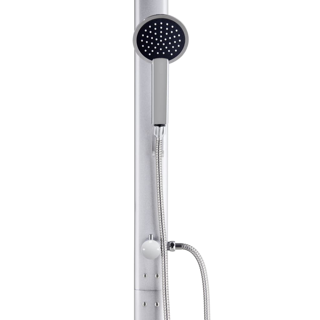 vidaXL Prysznic ogrodowy z szarą podstawą, 220 cm, aluminium