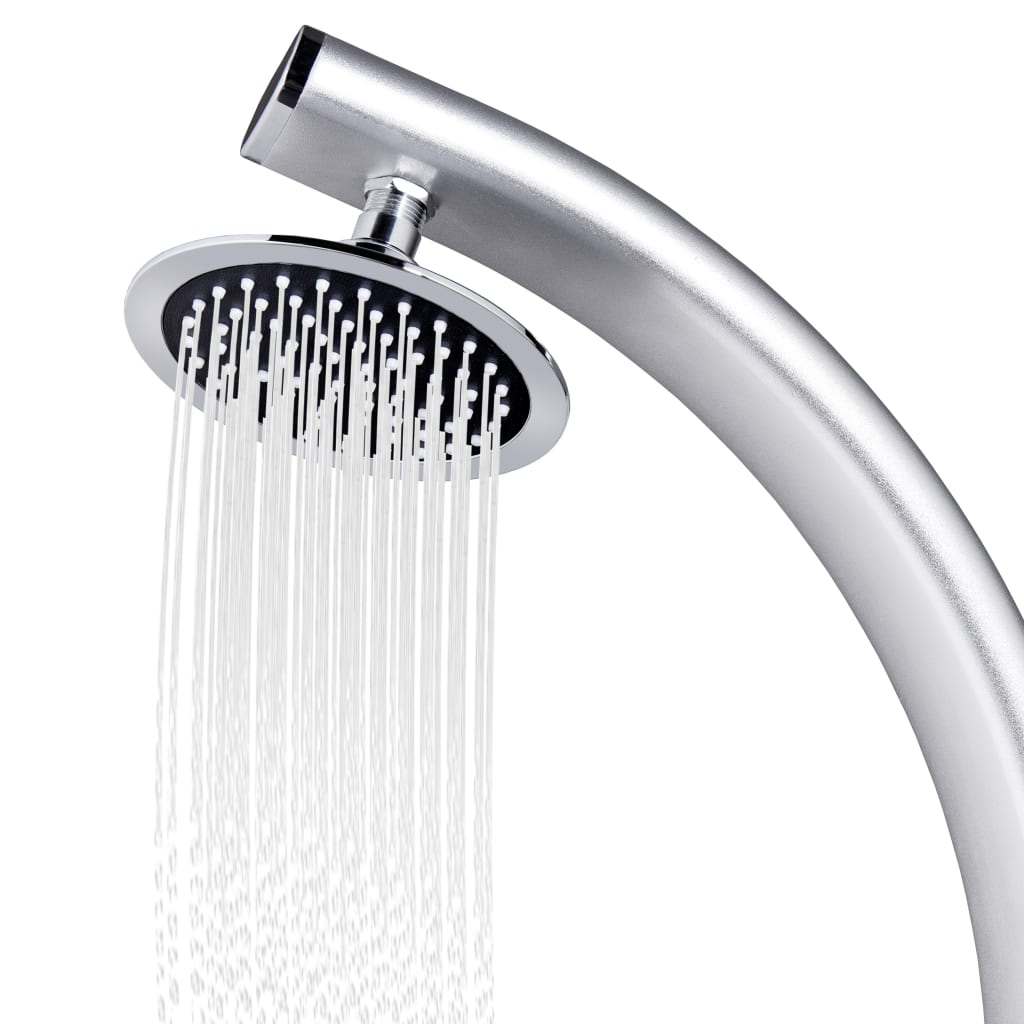 vidaXL Prysznic ogrodowy z szarą podstawą, 220 cm, aluminium