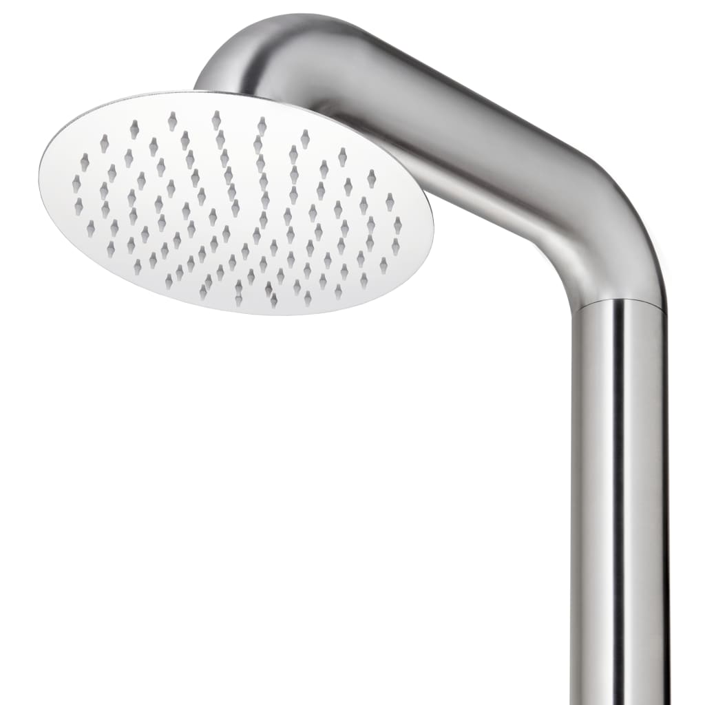 vidaXL Prysznic ogrodowy z brązową podstawą, 230 cm, stal nierdzewna