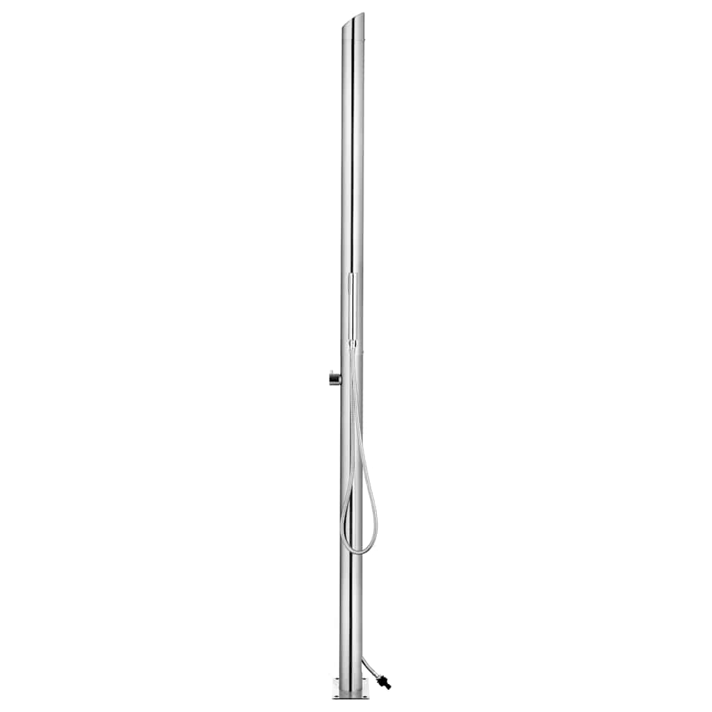 vidaXL Prysznic ogrodowy z brązową podstawą, 225 cm, stal nierdzewna