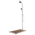 vidaXL Prysznic ogrodowy z brązową podstawą, 220 cm, aluminium