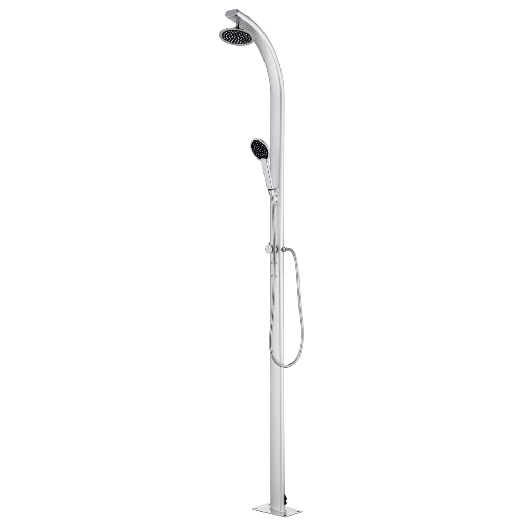 vidaXL Prysznic ogrodowy z brązową podstawą, 220 cm, aluminium
